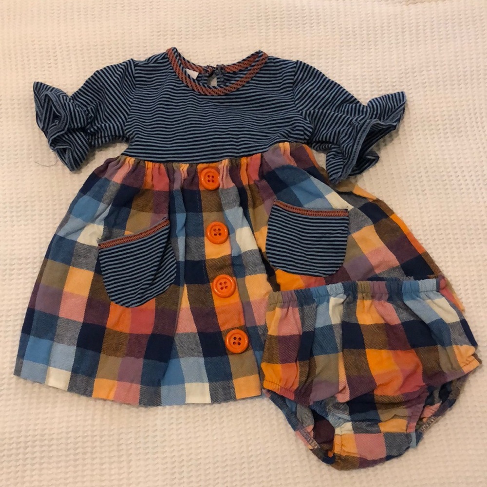 Fall Plaid Dress with Bloomers